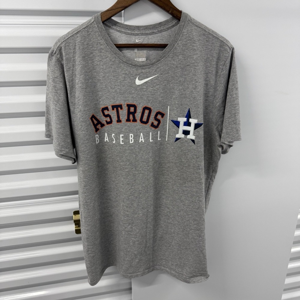 Nike Dri-FIT Houston Astros Baseball T Shirt Mens XL Gray MLB Tee